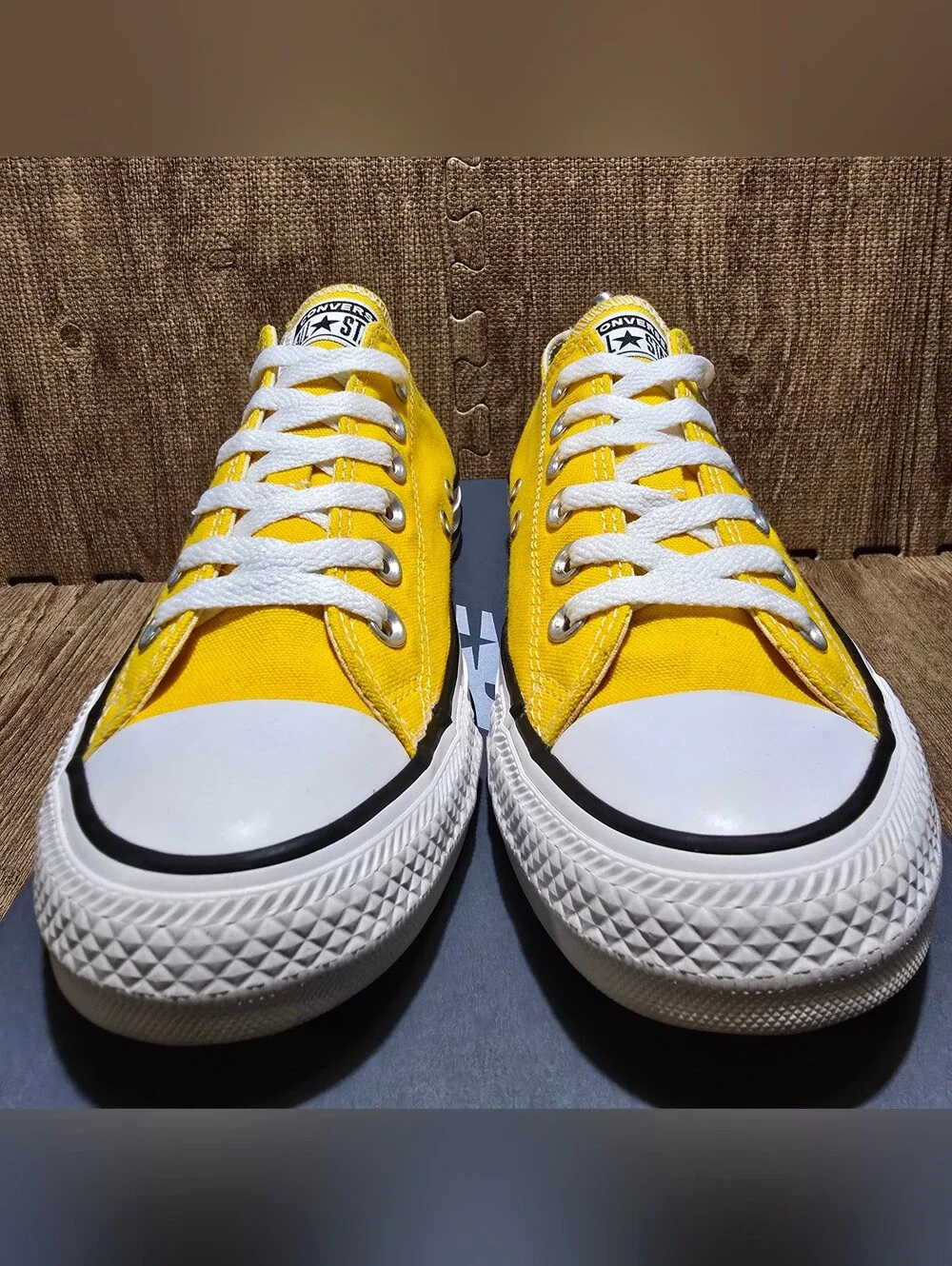 Converse Sneakers Womens 7.5 Yellow All Star Low Top Shoes 130129F Mens 5.5